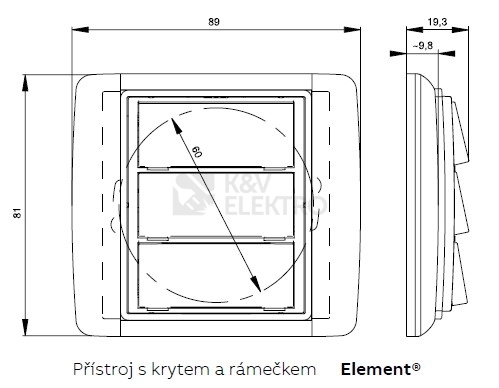 Obrázek produktu ABB Element,Time zvonkové trojtlačítko bílá/ledová bílá 3171E-A00300 01 2
