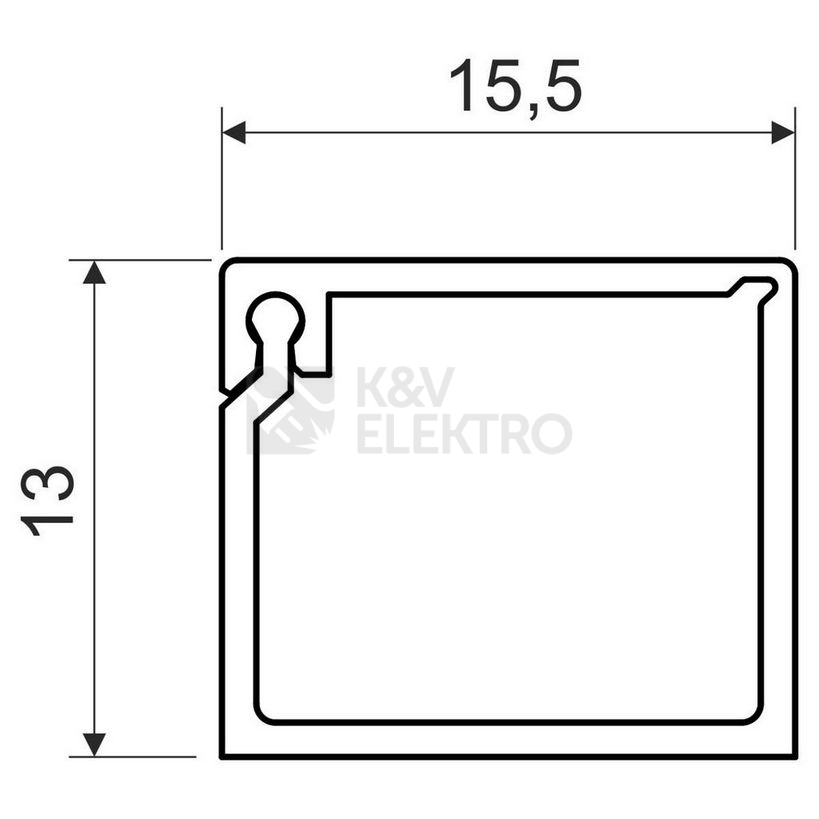 Obrázek produktu Lišta na kabely KOPOS LZ 15x12 HD 2m bílá 1