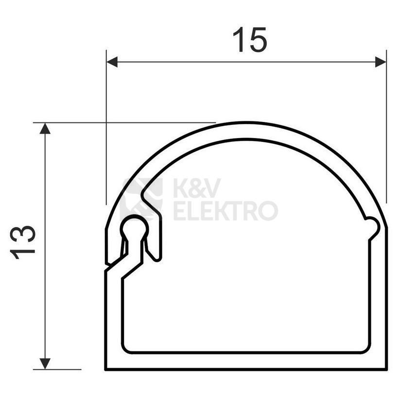 Obrázek produktu Lišta na kabely KOPOS LZK 15x12 HD 2m bílá 1