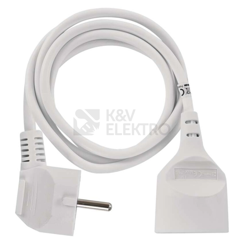 Obrázek produktu Prodlužovací kabel EMOS 1,5m/1zásuvka bílá P0111 1901010150 1