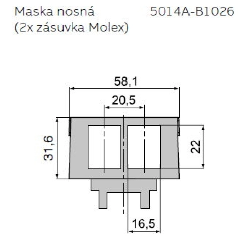 ABB nosná maska 5014A-B1026 Tango, Future Linear, Solo, Busch-axcent, Impuls, Alpha exclusive 2x Molex