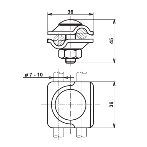 Svorka univerzální nerez SUB N TREMIS VN2010 bez středové desky