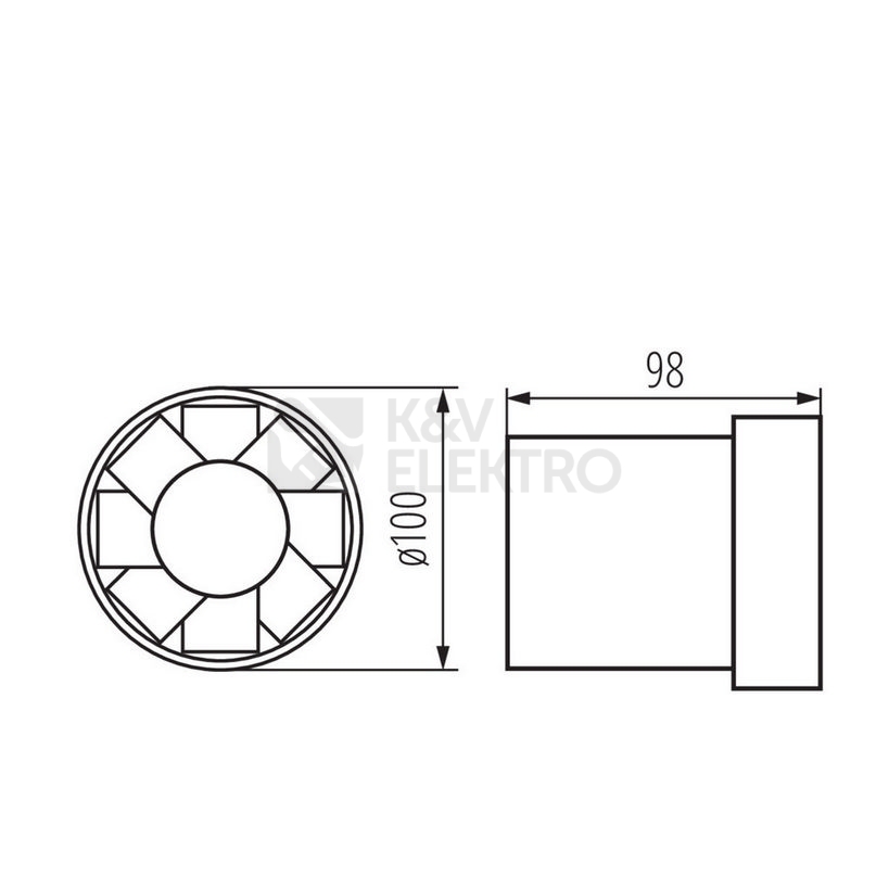 Obrázek produktu Ventilátor do potrubí Kanlux WIR WK-10 70900 1