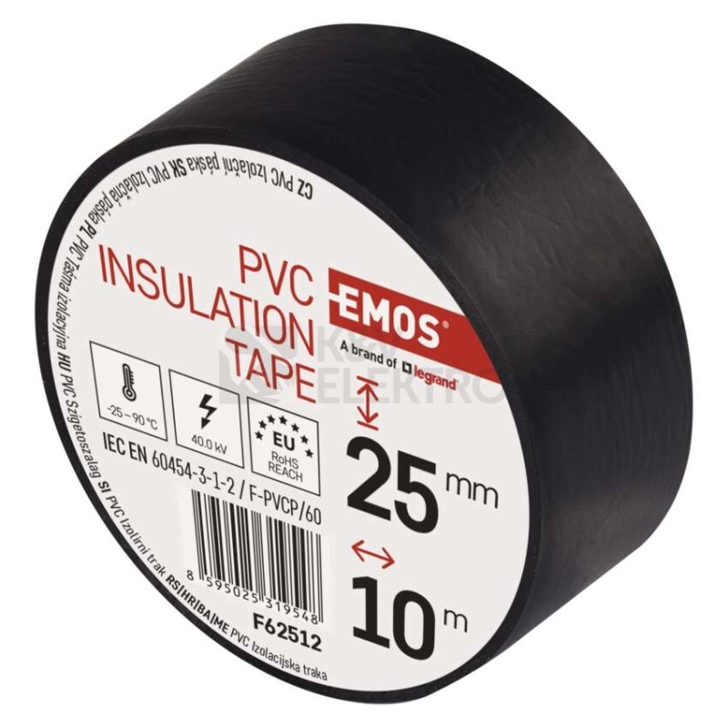 Obrázek produktu Izolační páska EMOS F62512 25mm x 10m černá 7