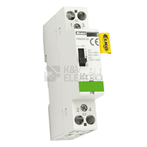 Instalační stykač Elko EP VSM220-20 2x20A 230V s manuálním ovládáním 209970700061