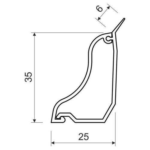 Soklová podlahová lišta KOPOS LP 35 I1 2m bříza růžová
