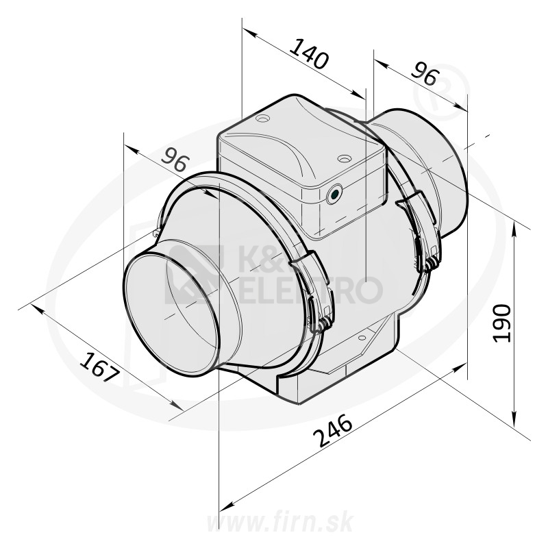 Obrázek produktu Ventilátor do potrubí VENTS TT 100 1009541 1