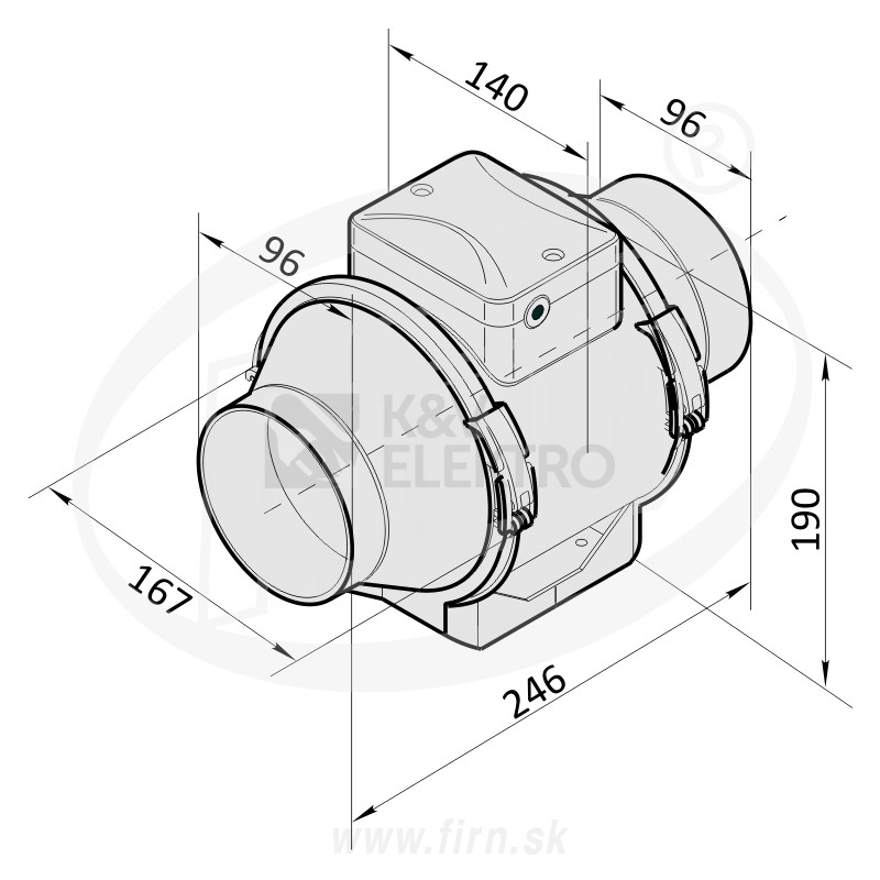 Obrázek produktu Ventilátor do potrubí VENTS TT 100 1009541 2