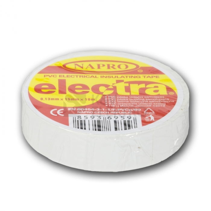 Obrázek produktu Páska izolační PVC 15mm x 10m bílá Napro electra 0