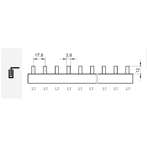 Propojovací lišta Eleman S-1L-1000/10 ISO 1000236