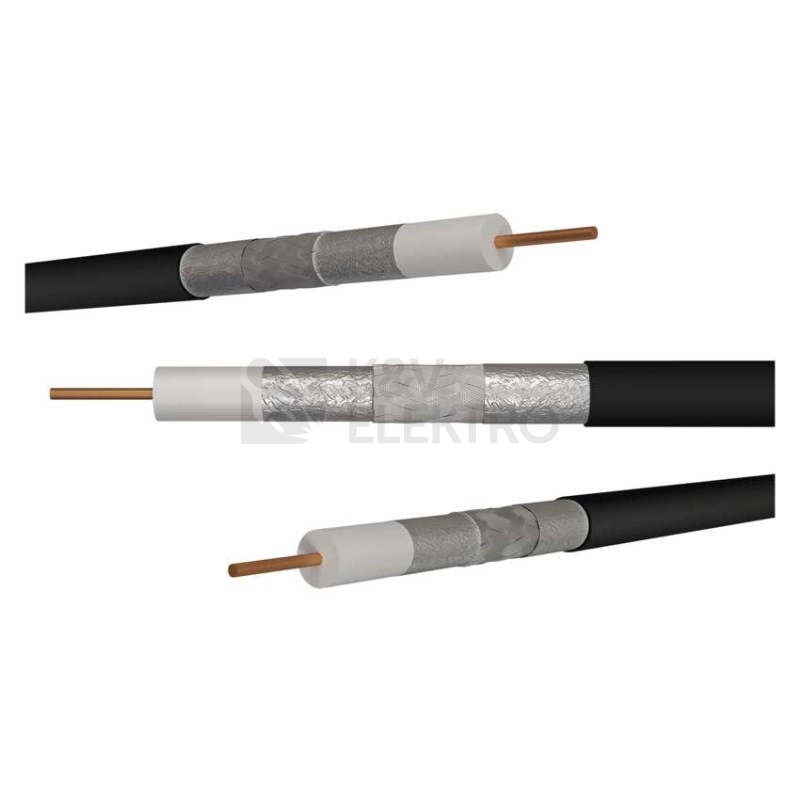 Obrázek produktu Koaxiální kabel venkovní černý CB113UV EMOS S5266 metráž 8