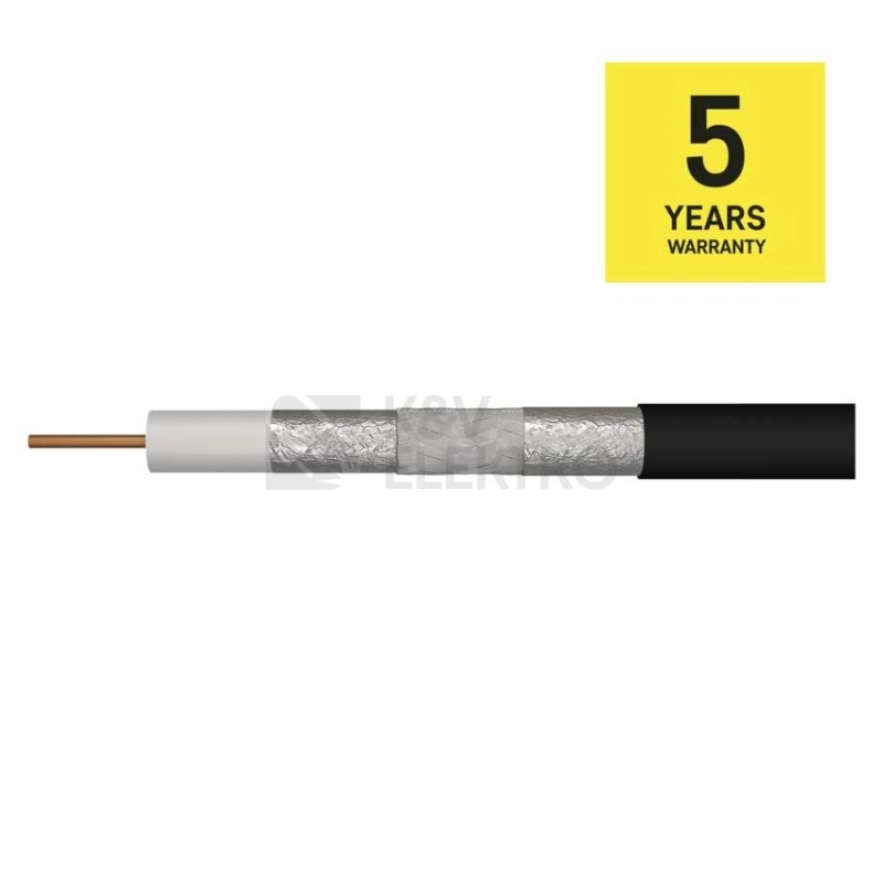 Obrázek produktu Koaxiální kabel venkovní černý CB113UV EMOS S5266 metráž 9