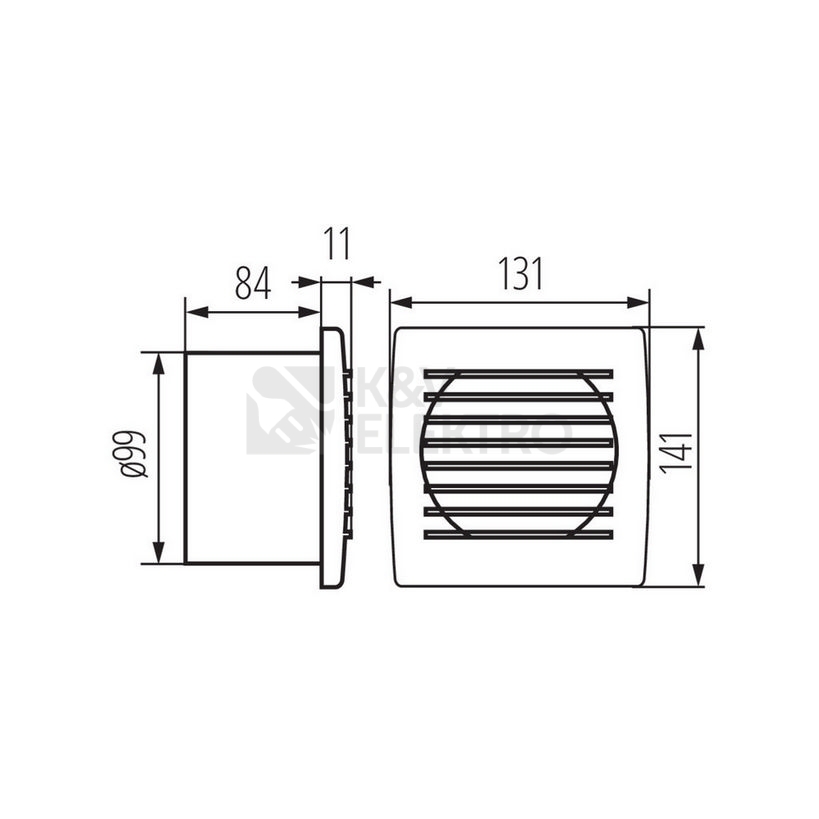 Obrázek produktu Axiální koupelnový ventilátor Kanlux CYKLON EOL 100B SF 70973 stříbrná 1