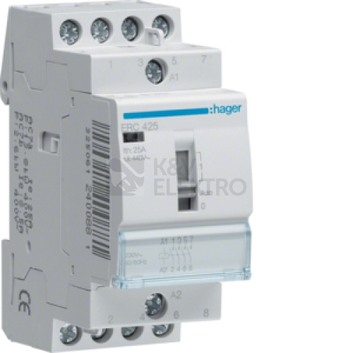 Instalační stykač hager ERC425 25A/230V 4NO