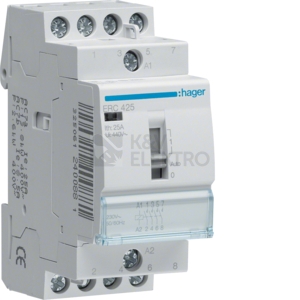 Obrázek produktu Instalační stykač hager ERC425 25A/230V 4NO 0
