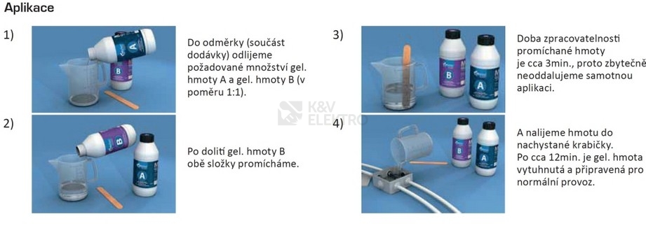 Obrázek produktu Gel dvousložkový MPGEL-100 zalévací (1 litr - 2x láhev 0,5l) 1000551 1