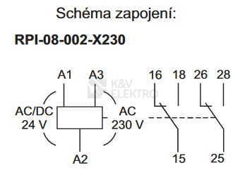 Obrázek produktu Instalační relé OEZ RPI-08-002-X230-SC AC/DC extra tiché 1