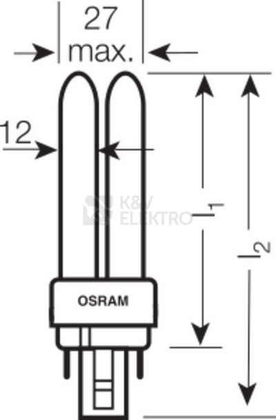 Obrázek produktu Úsporná zářivka Osram DULUX D/E 26W/830 G24Q-3 teplá bílá 3000K 5