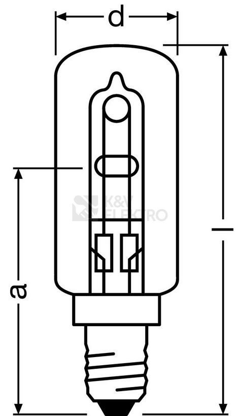 Obrázek produktu Halogenová žárovka do lednice OSRAM HALOLUX 40W 64861 T E14 čírá 2700K 1