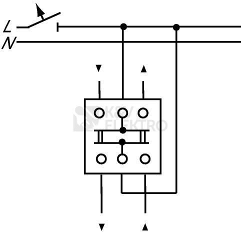 Obrázek produktu ABB žaluziové tlačítko otočné č.1/0+1/0 1101-0-0559 (2722 U) 2CKA001101A0559 s blokováním 1