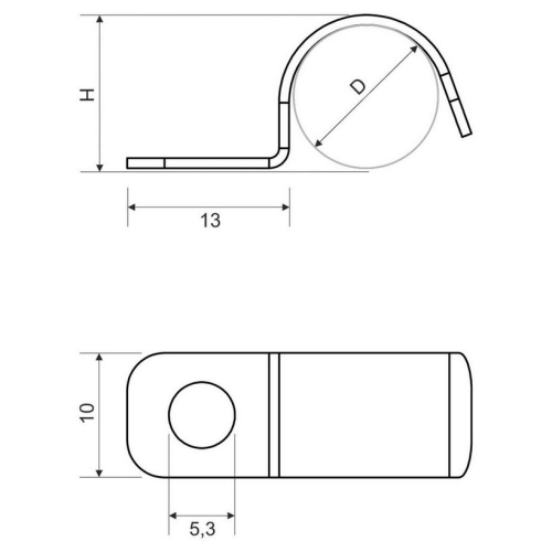 Příchytka KOPOS ocelová jednostranná 10mm 6710 S