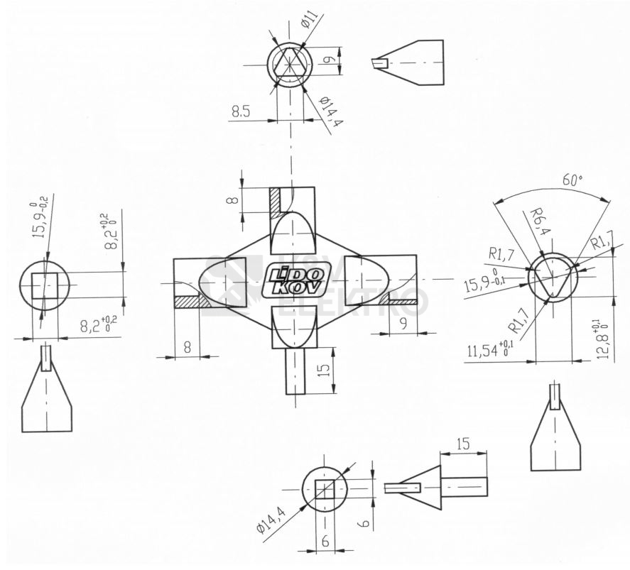 Obrázek produktu Klíč univerzální víceúčelový rozvaděčový Lidokov LK3 01.033 2