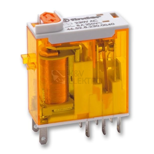 Spínací relé paticové Finder 2P (dvouřadé) 8A 230VAC 46.52.8.230.0040