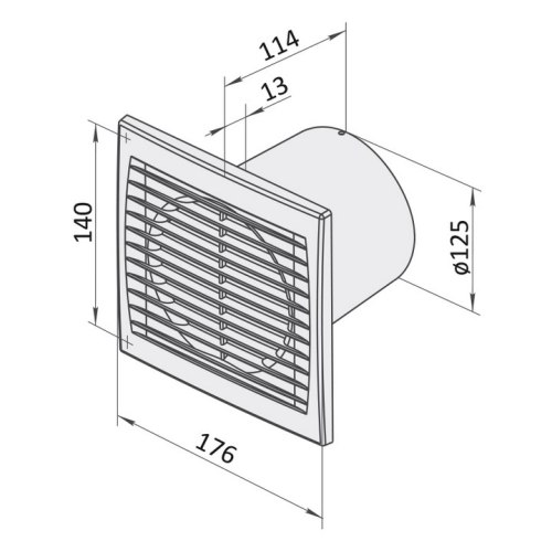 Axiální koupelnový ventilátor VENTS 125 S 1009201