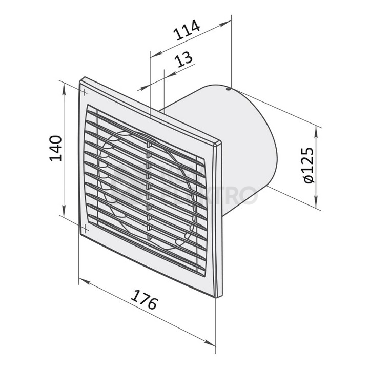 Obrázek produktu Axiální koupelnový ventilátor VENTS 125 S 1009201 1