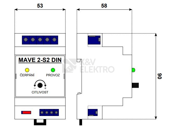 Obrázek produktu Hladinový spínač MAVE 2-S2 DIN 1