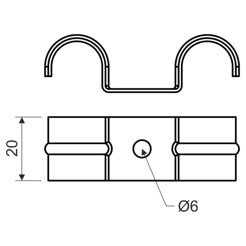 Příchytka KOPOS pozinkovaná dvojitá 16mm 6716ED PO