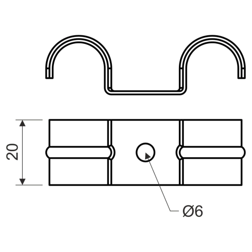 Příchytka KOPOS pozinkovaná dvojitá 16mm 6716ED PO (obrázek 4)