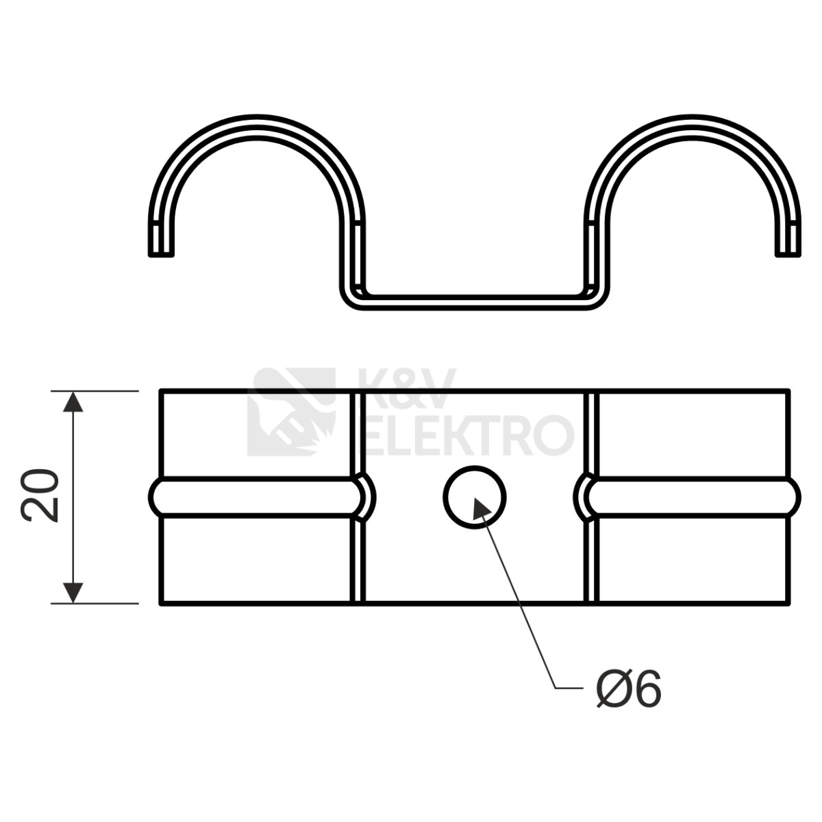 Obrázek produktu Příchytka KOPOS pozinkovaná dvojitá 16mm 6716ED PO 1