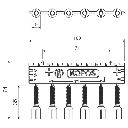 Trn nástavný KOPOS TN 68 KB 1ks = plato = 6 trnů