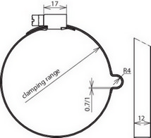 Podpěra vedení nerez Dehn 200089 na okapové svody 100-120mm