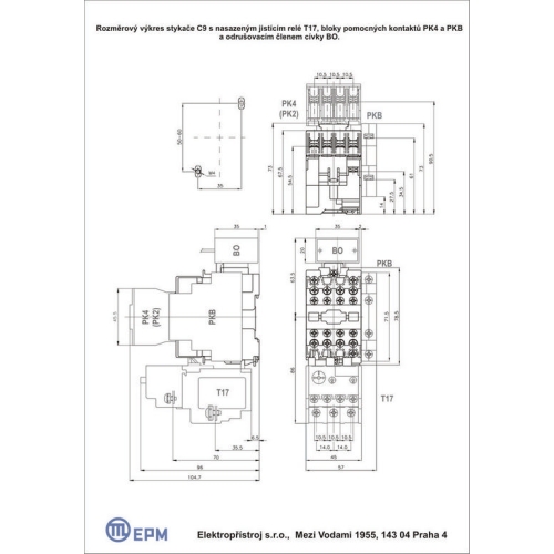 Stykač 23A 3P Elektropřístroj C23.10 220-230V/50HZ 1NO