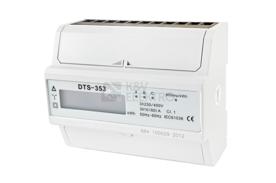 Obrázek produktu Elektroměr DTS 353-L 60A, 7mod., LCD, 3F, 1tarif, podružný 1000884 0