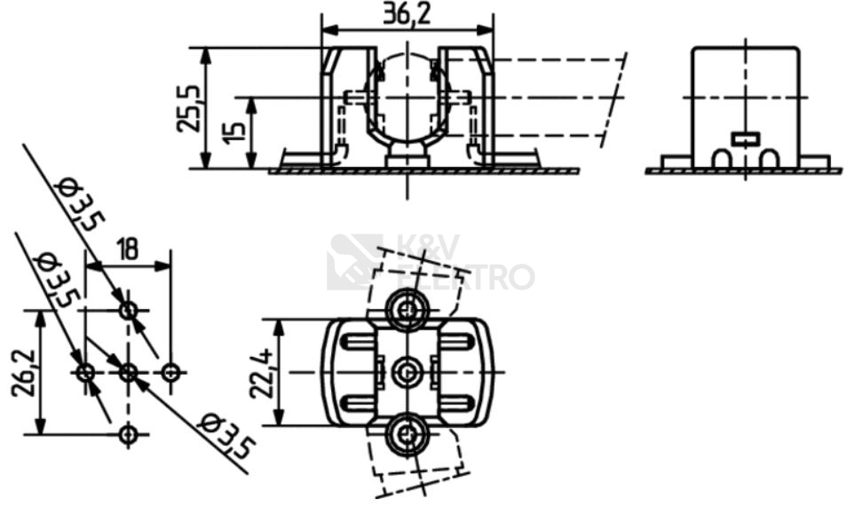 Obrázek produktu Patice zářivková 2GX13 BJB 26.732.8201.50 1