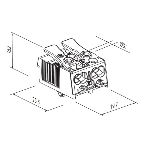 Svorkovnice pro svítidla Electro Terminal SLK 3/2 bez potisku 2-pólová 88167620 1000076 (obrázek 5)