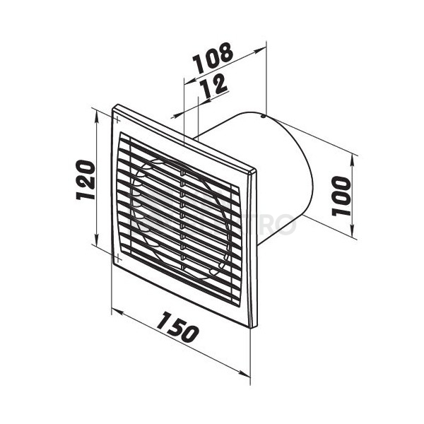 Obrázek produktu  Axiální ventilátor do koupelny VENTS 100S 12V 1009005 1