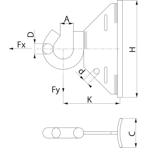 Závěsný hák Ensto SOT29 k uchycení na sloup