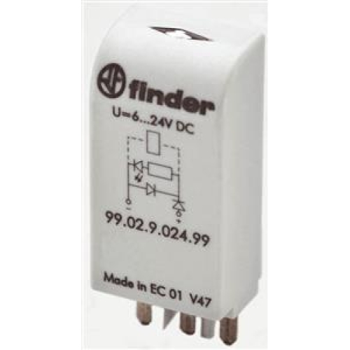 Modul Finder 99.02.0.024.98 s indikační led a varistorem 6-24 V AC/DC