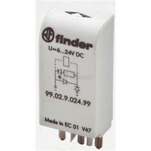 Modul Finder 99.02.0.024.98 s indikační led a varistorem 6-24 V AC/DC