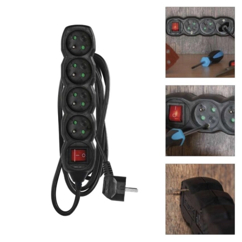Prodlužovací kabel EMOS 3m/4zásuvky s vypínačem černá PC1413 1902340300 (obrázek 3)