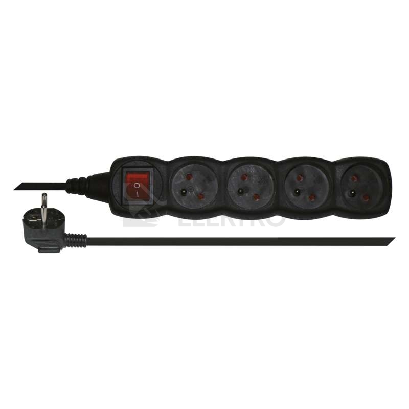 Obrázek produktu Prodlužovací kabel EMOS 3m/4zásuvky s vypínačem černá PC1413 1902340300 0