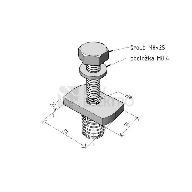 Obrázek produktu Matice obdelníková Arkys Merkur 2 MSM/M8 GZ ARK-218952 1