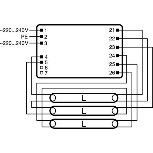 Elektronický předřadník OSRAM QT-FIT8 3X18,4X18/220-240 (obrázek 3)