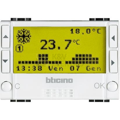 Obrázek produktu Bticino Living.Light týdenní termostat 3moduly bílý N4451 0