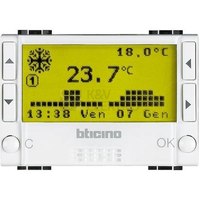 Obrázek produktu Bticino Living.Light týdenní termostat 3moduly bílý N4451 0