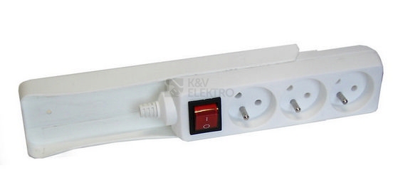 Obrázek produktu Držák prodlužovacího kabelu 3-4 zásuvky PX01 bílá 1
